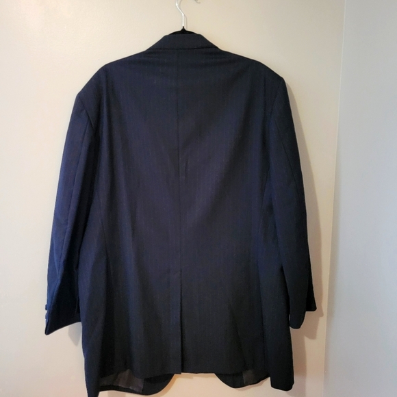 Brooks Brothers Men's Wool Striped Blazer 46L Navy Blue Sport Coat Jacket - Picture 2 of 8